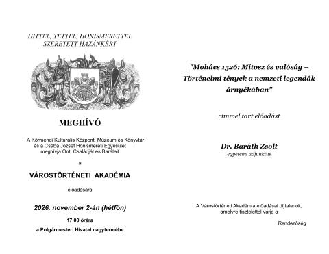 Várostörténeti Akadémia 