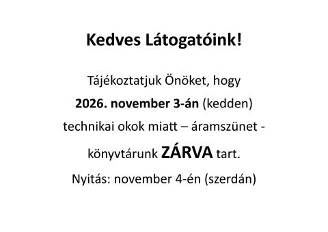Zárvatartás - November 3.